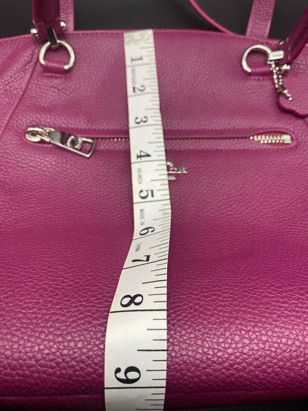 Gorgeous Magenta Colored Pebbled Coach Bag - Picture 14 of 16